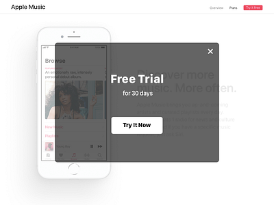 Daily UI 016/100 pop up message 016 apple music dailyui pop up message