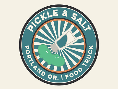 Pickle and Salt badge branding color design designs foodtruck fun graphic art illustration illustrator logo logodesign photoshop pickle typography