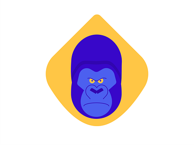 Gorilla animal design flat illustration minimal vector