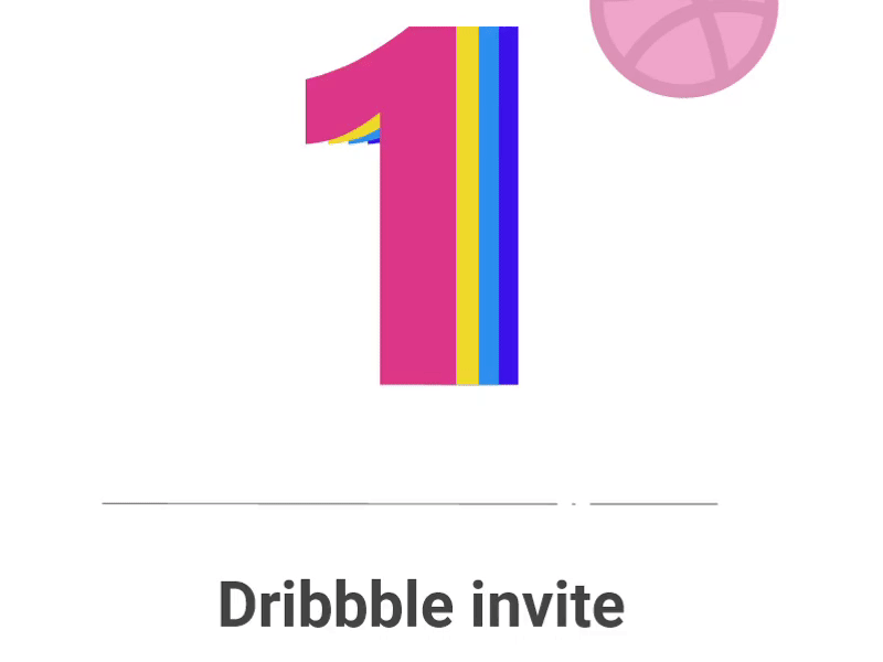 Dribbble Invite animation design flat logo