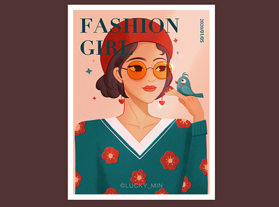 Fashion Girl bird character fashion illustration illustration