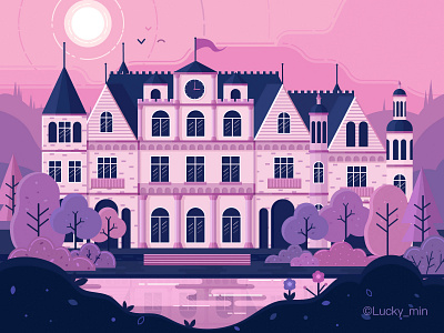 The Castle art illustration vector wallpaper