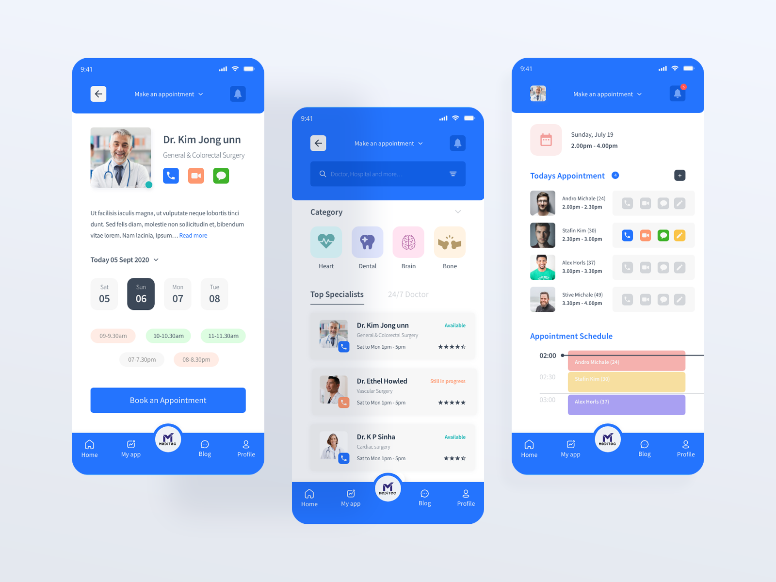 Meditec - Medical app by Onim on Dribbble