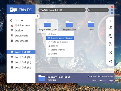 Windows File Explorer - Redesigned explorer file folder minimal transparent ui ux windows windows 10