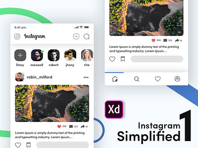 Instagram Simplified_1 app bangladesh design instagram instagram feed instagram icon minimal minimalist design simplicity simplification simplify ui ux