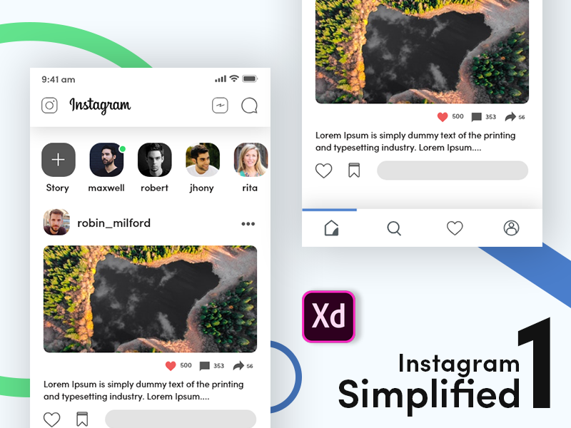 Instagram Simplified_1 minimalist design minimal simplification simplicity simplify instagram icon instagram feed instagram design ux bangladesh app ui