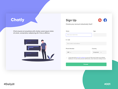 Rebound Shot for Sign Up - Daily UI #001