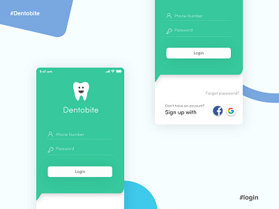 Dentobite - Your Online Dentist app bangladesh design flat login minimal typography ui uidesign ux uxdesign vector