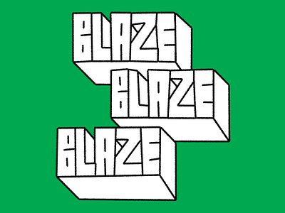 Blaze text design illustration typography