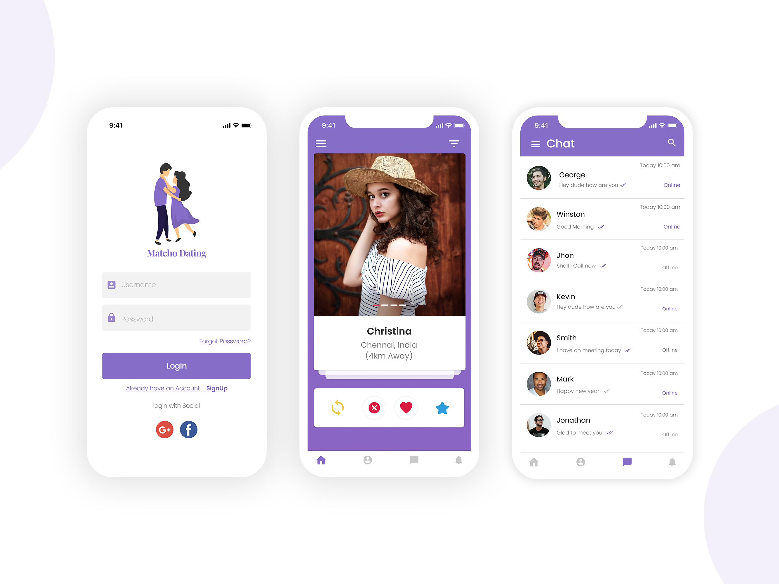 Dating app Design