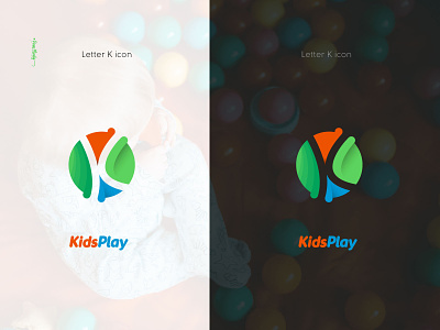 KidsPlay: Letter K icon & Typography Logo Design branding design graphic design illustration lettering logo logo design typography typography logo ui vector