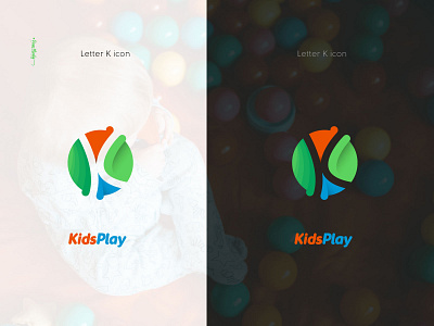 KidsPlay: Letter K icon & Typography Logo Design