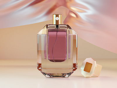 Rosy Sleek 3d model 3d render branding cinema4d illustration motion design perfume product design