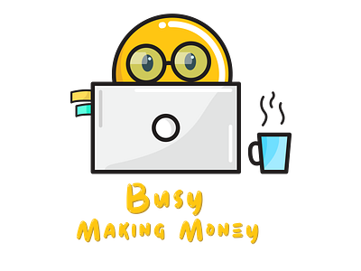 Busy Emoji 2d illustration character design emoji emoticon illustrator smiley