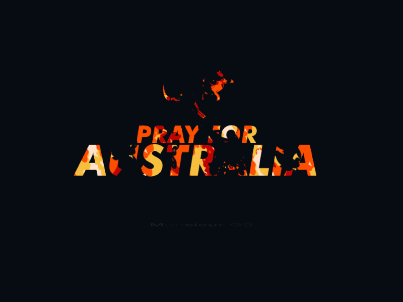 Pray for Australia artwork australiabushfire branding illustration motion graphics motion graphics animation prayforaustralia typography vector