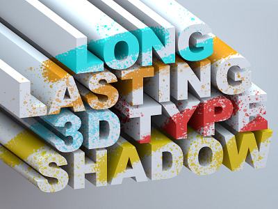Long Shadow splatter 36daysoftype 3d 3d design 3dtype artwork branding cinema 4d design illustration typography