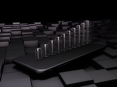 3d render smartphone