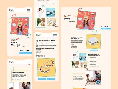 Landing page for Stoie’s International Wooden Music Set adobe adobephotoshop amazon design desktop figma graphic design ui ux web