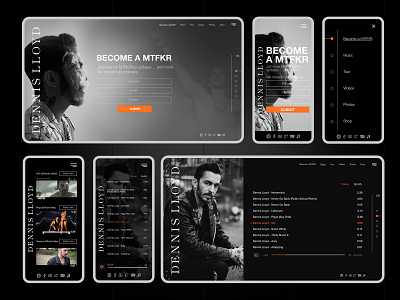 Design concept for singer Dennis Lloyd design desktop figma logo mobile mobile design mobile ui ui ux web website