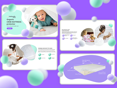 Crib Mattress Protector landing page amazon design desktop figma illustration logo ui ux vector web