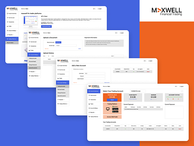 Maxwell Trading Client Area design desktop figma ui ux web