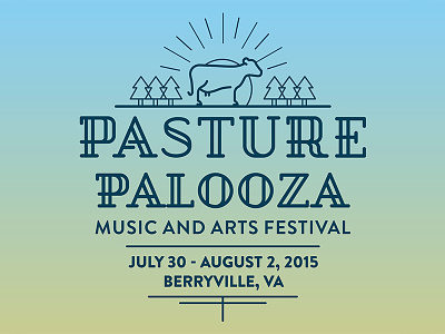 Pasture Palooza Music and Arts Festival Branding branding festival logo music