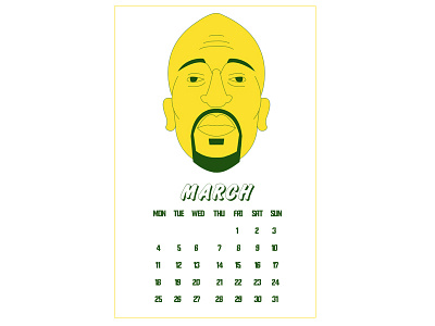 MARCH branding calendar calendar 2019 charachter design character design illustration march rakim