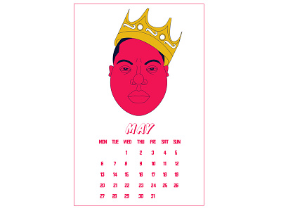 MAY 2019 90s biggie branding calendar calendar 2019 charachter design illustration