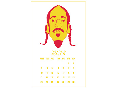 JUNE 2019 90s branding calendar calendar 2019 charachter design illustration snoop dogg