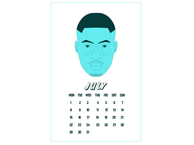 JULY 2019 90s branding calendar calendar 2019 charachter design illustration july nas