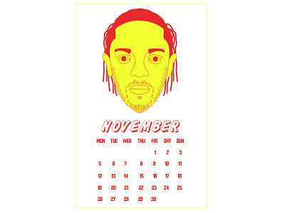 NOVEMBER 2019 branding calendar calendar 2019 charachter design illustration kendrick kendrick lamar november