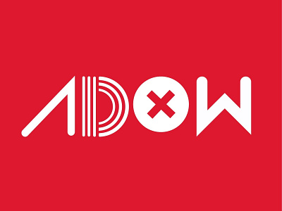 Adow logo branding design flat illustration illustrator logo red typography vector
