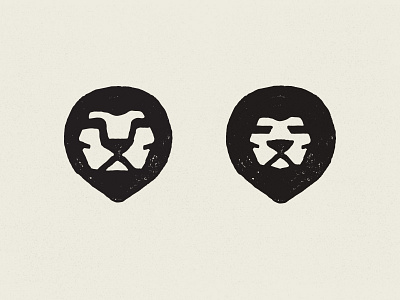 Two Lions icon illustration lions