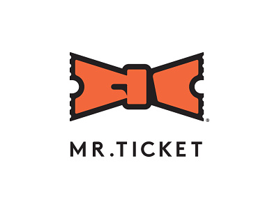 Mr. Ticket bowtie branding icon logo mark mister mr ticket tie