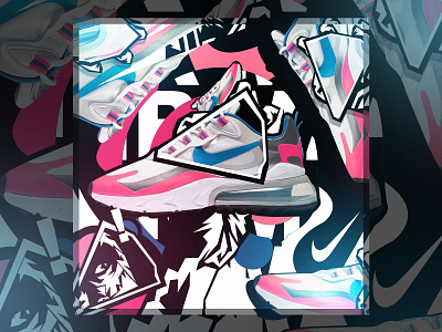 Nike Air Max 270 React v2 air max digital digital art digitalart illustration nike nike air max nike shoes vector vector artwork vector design vectorart