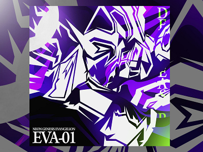 Eva-01 anime evangelion graphicdesign illustration illustration design neon purple vector vector artwork vector design vectorart