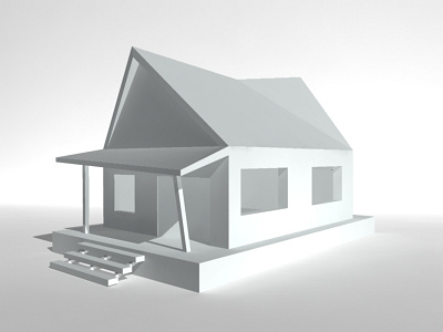 Shack 3d maya minimal shack white