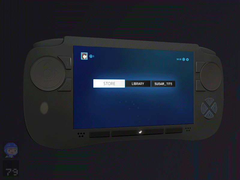 Steam Handheld steam ui industrial design 3d video game