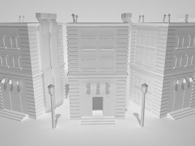 Apartment 3d low poly minimal white