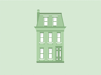 Green House building home house illustration jeppesen kayleigh line rowhome simple small vector window