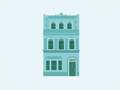 Blue House building home house illustration jeppesen kayleigh line rowhome simple small vector window