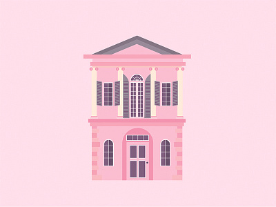 Pink House building home house illustration jeppesen kayleigh line rowhome simple small vector window