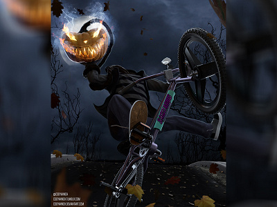 Headless Horseman 3d b3d bicycle blender blender 3d character creature halloween headless horseman pumpkin sculpt