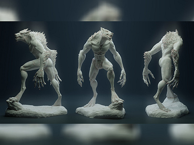 Werewolf Sculpt Render 3d b3d blender blender 3d creature lycan lycanthrope render sculpture werewolf wolf wolfman