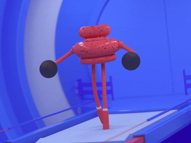 Boxing Bot 🤖💣 3d bendy limbs cartoon character animation rigging robot