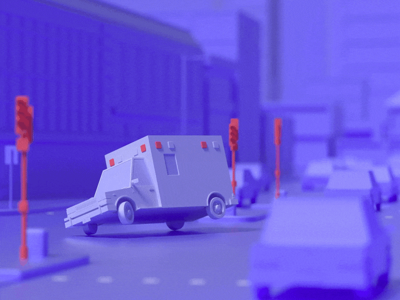 Ambulance 3d animation ambulance cars city road traffic