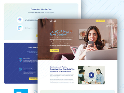 Vilua.us website design employee engagement health app healthcare interface design landing page single page website web design