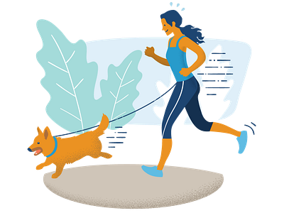 jogging with doggie illustration irewardhealth