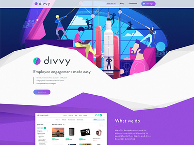 Divvy Website design employee engagement homepage interface landing page