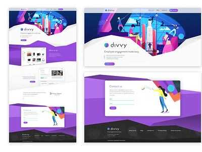 Divvy Website design divvy engagement employee engagement homepage illustration interface design one page website